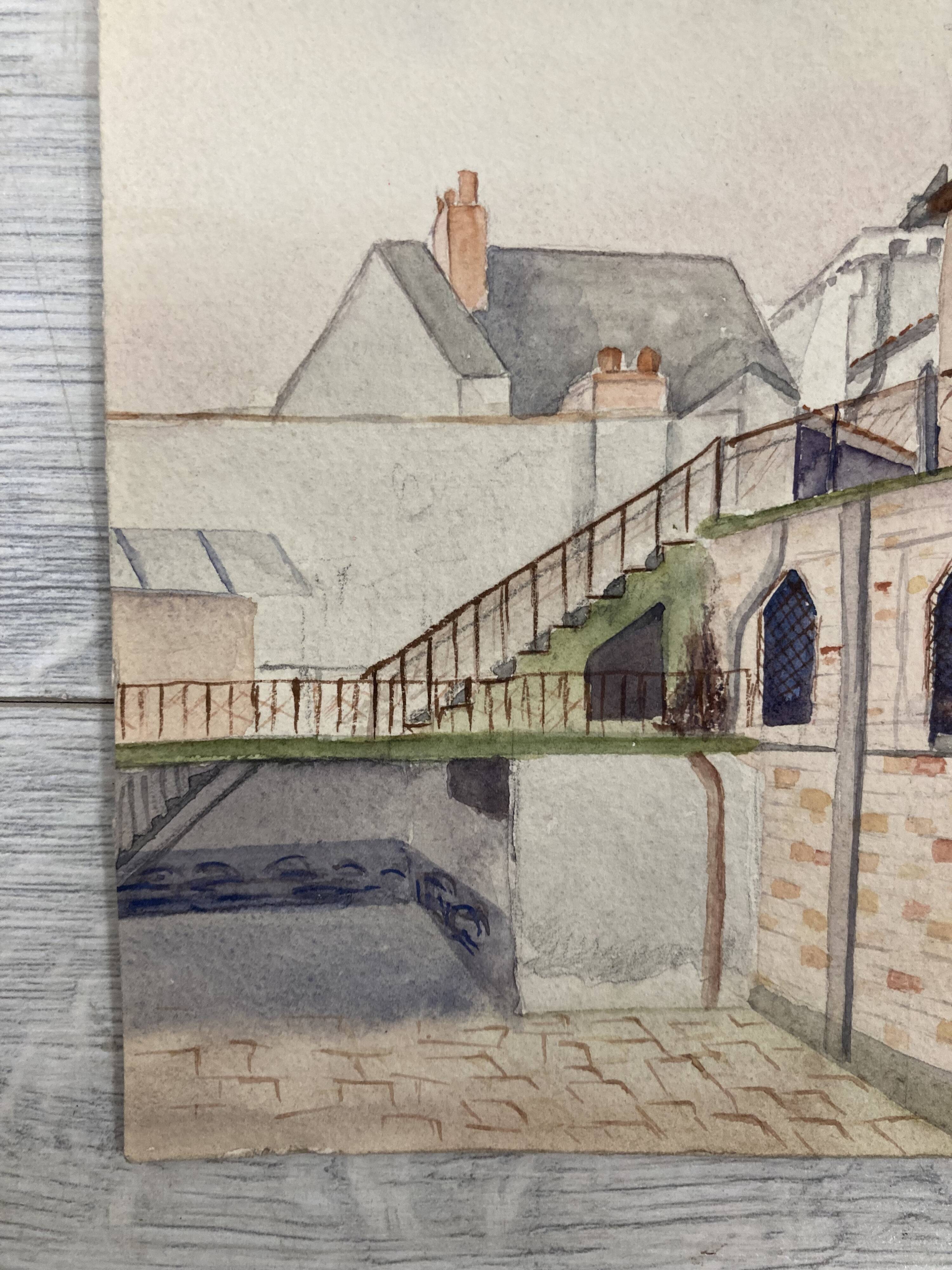 Our Lady of Hope, signed vintage watercolor