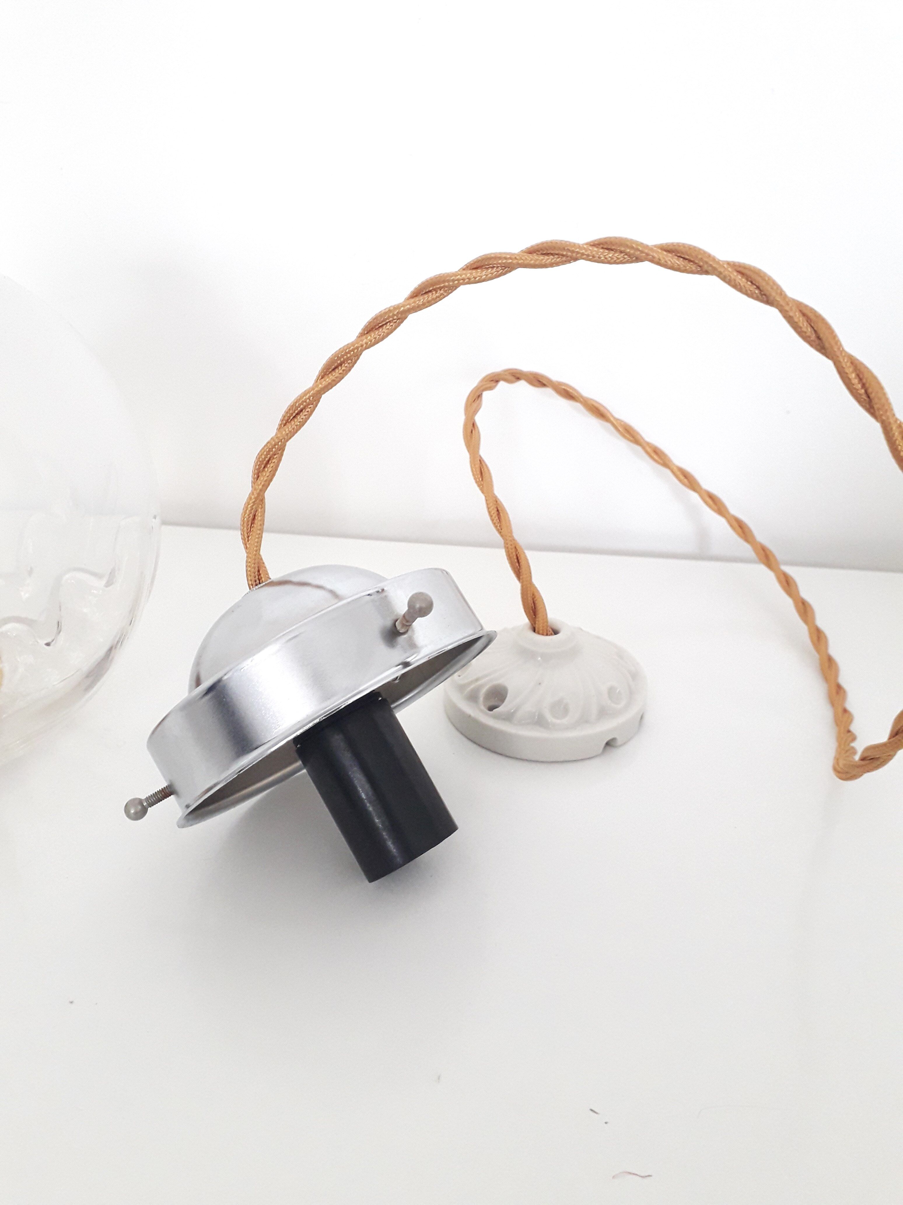 Vintage pendant lamp - Globe glass Mazzega Murano - 70s