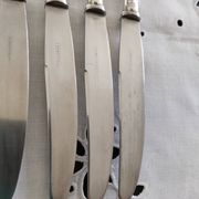 Set of 12 vintage knives, stainless steel blade and silver handle + box