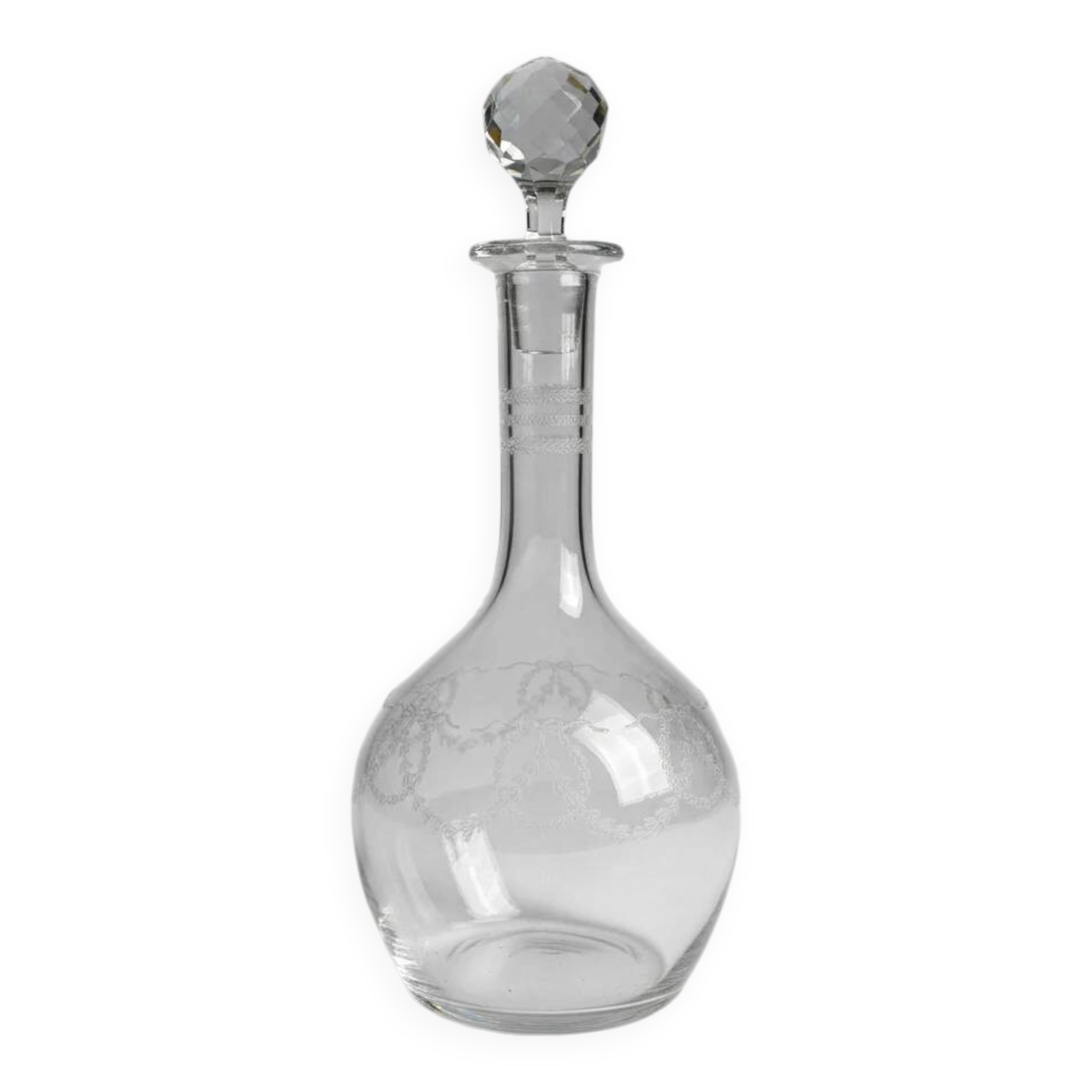 Engraved crystal carafe, late 19th to early 20th century, no. 2.