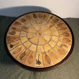 Roger Capron ceramic and wood side table/coffee table