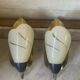 Pair of vintage wall sconces, opaline glass and brass circa 1950.