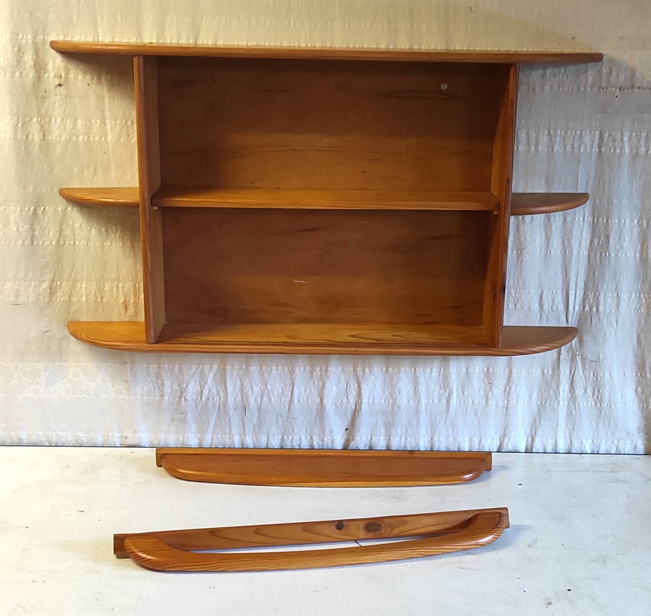 Solid pine bathroom cabinet with shelf - mid 20th century.