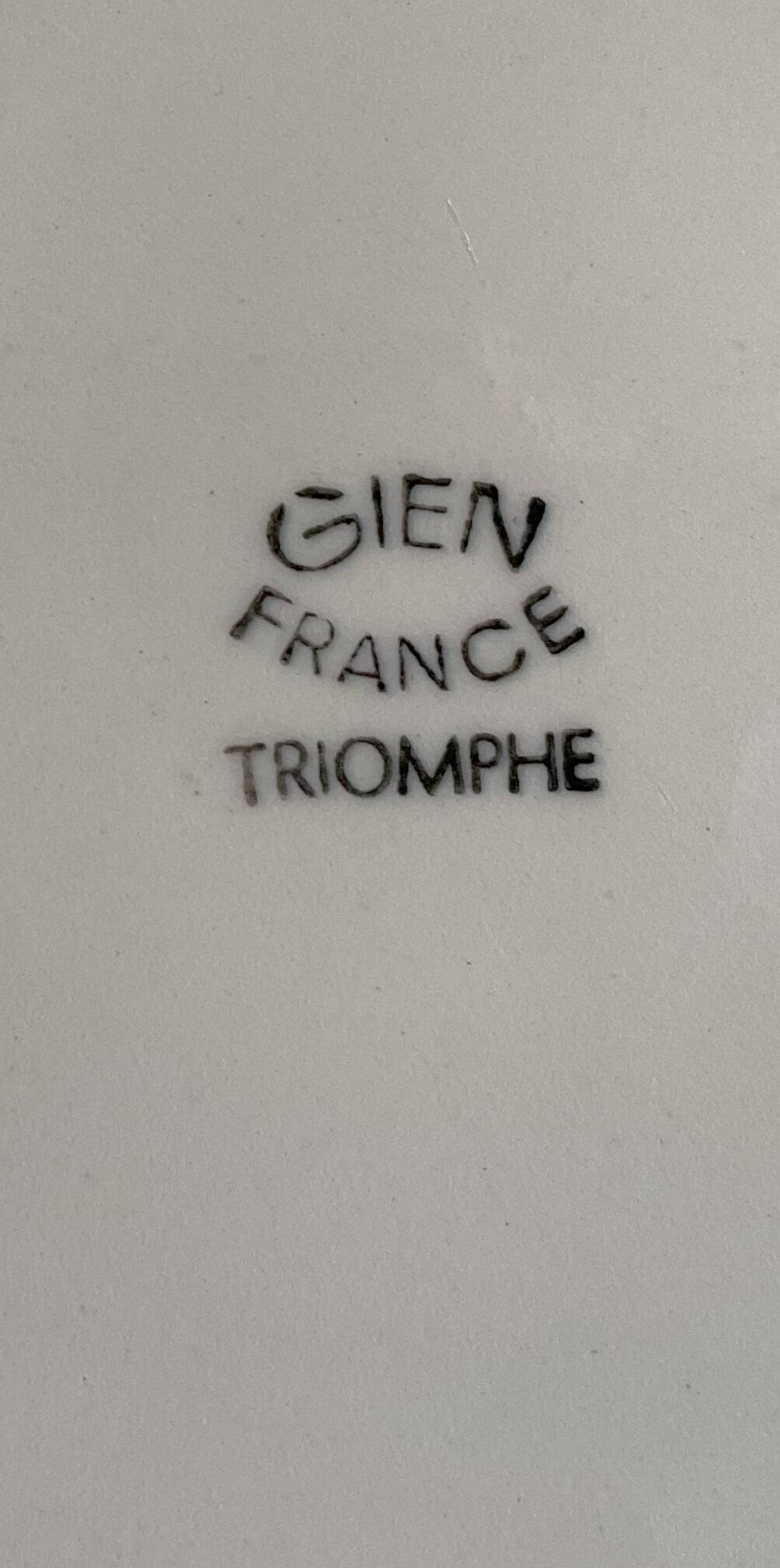 Old hollow earthenware dish from gien