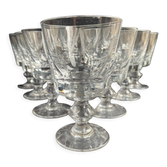 10 crystal port stemmed glasses - XXth