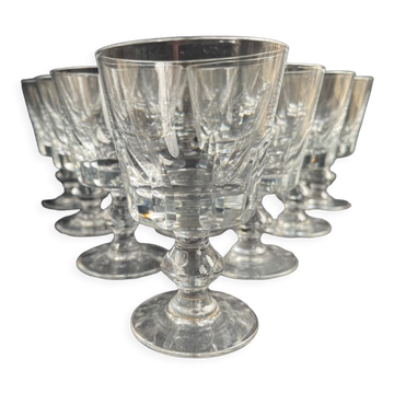 10 crystal port stemmed glasses - XXth