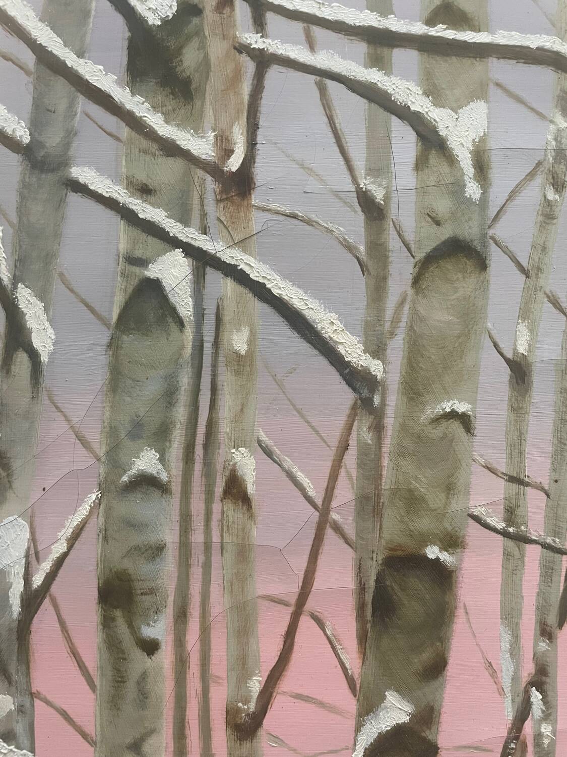 Birch forest painting Masako Villard