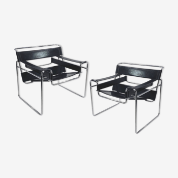 Fauteuils Wassily, de Marcel Breuer, Edition Fasem, Italie 1988