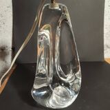 Modernist crystal lamp sculpture signed Schneider Paris France