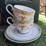 4 Villeroy and Boch Golden Birds tea cups