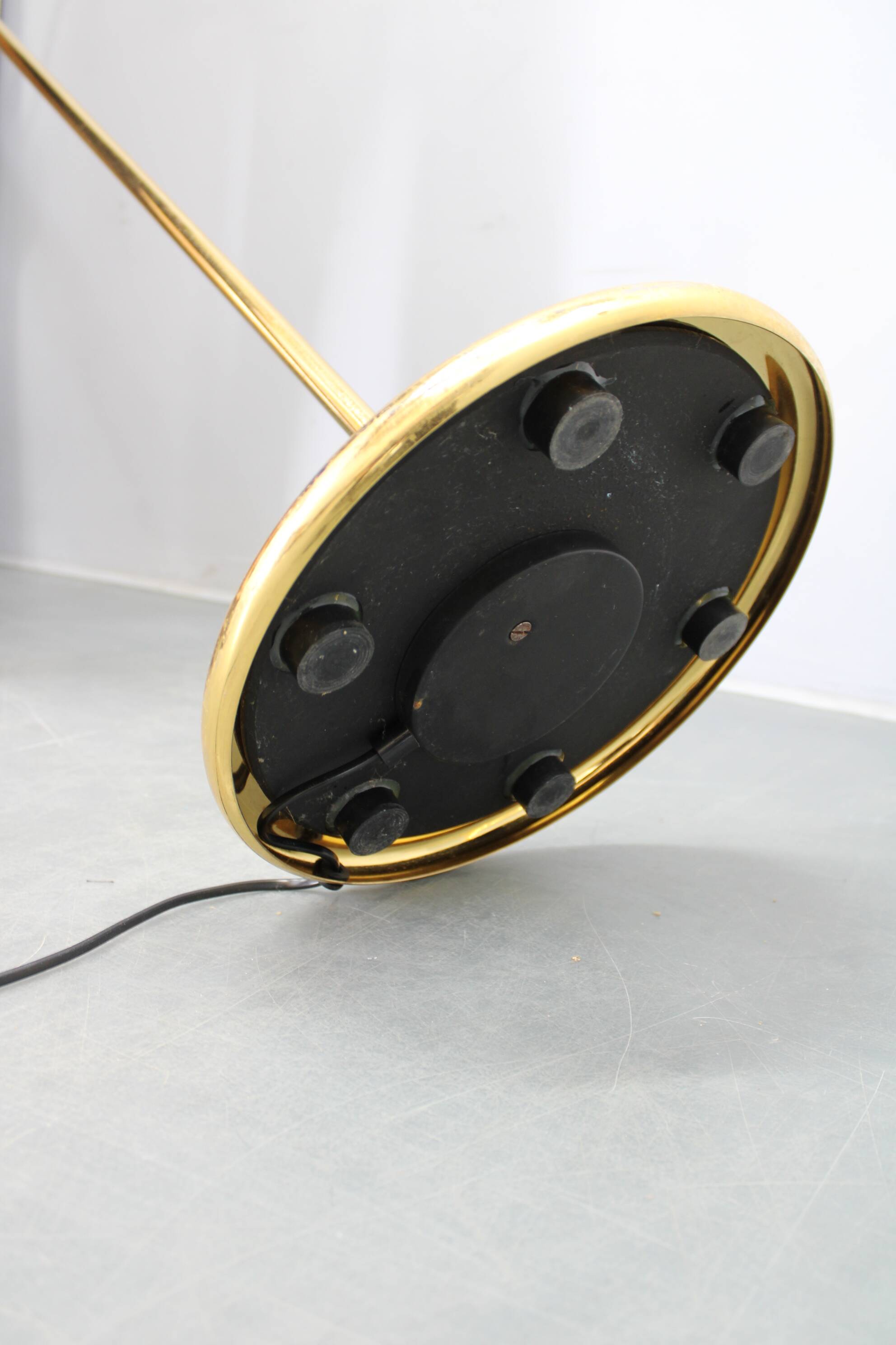 1980s Pair of VeArt-Murano Floor Lamps in Brass Finish ,Italy