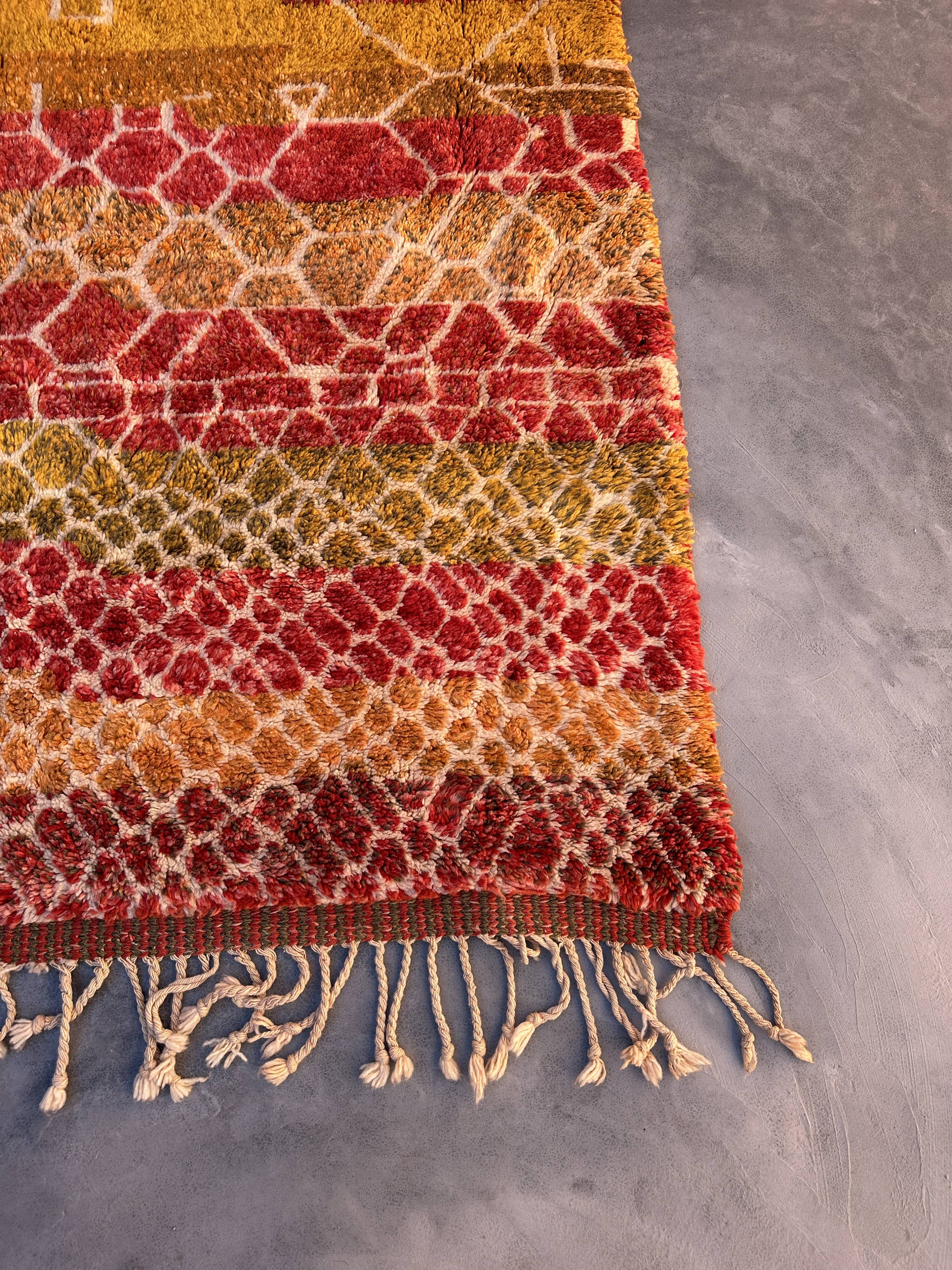 Tapis Marocain  Beni M'Rirt coloré - 217 x 302 cm