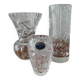 Trio of vintage Bohemian crystal vases