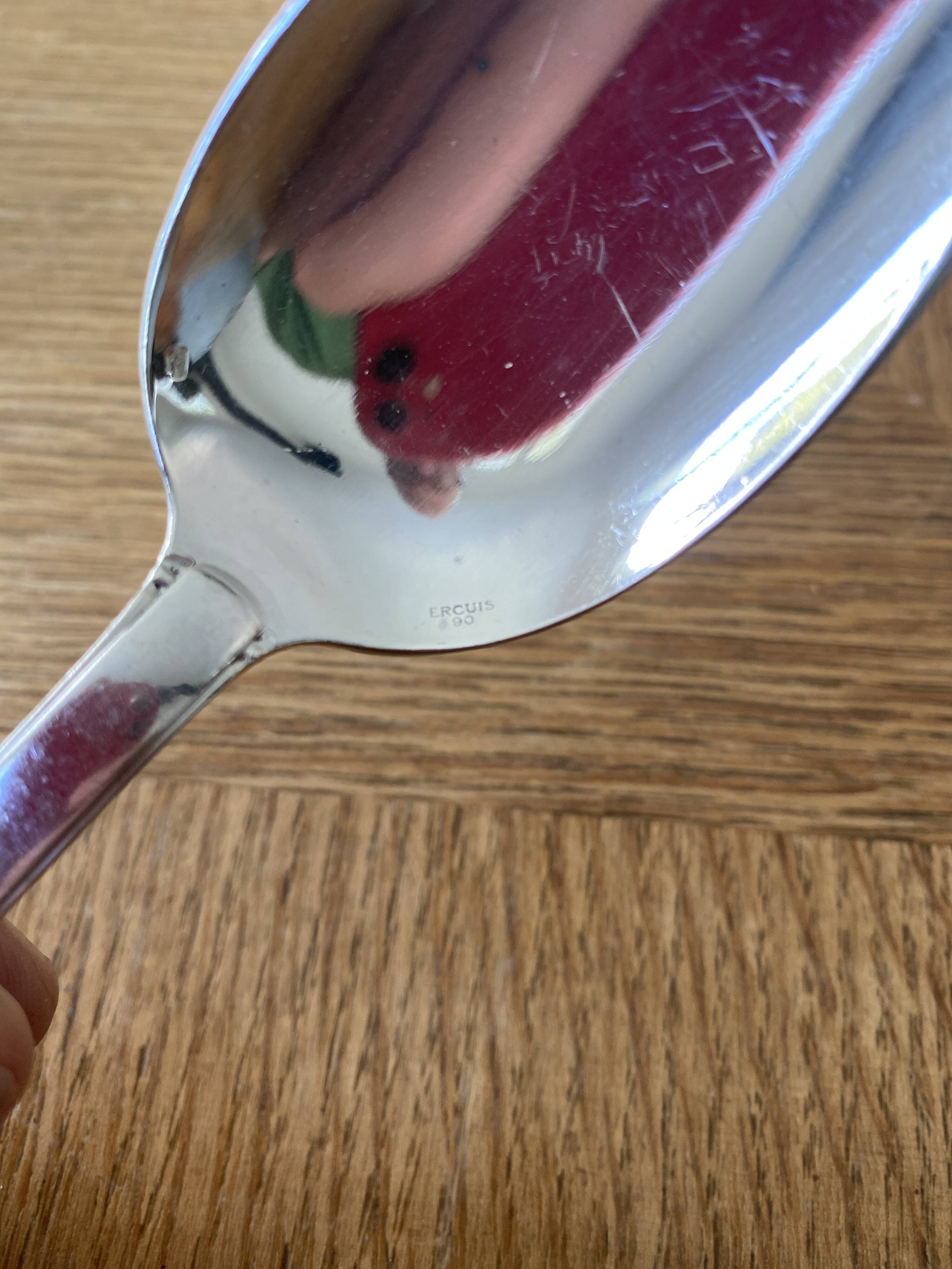 12 large silver-plated metal spoons Ercuis