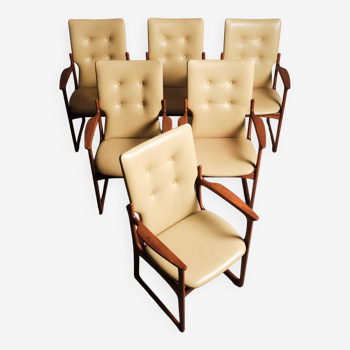 A set of six armchairs from the 1960s / 1970s for Vamdrup Stolefabrik