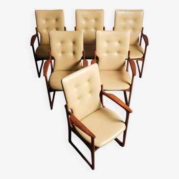 Un ensemble de six fauteuils des années 1960/1970 pour Vamdrup Stolefabrik