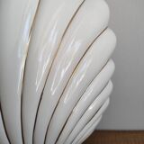 Ceramic and gold metal shell lamp base - vintage