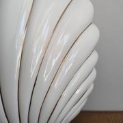 Ceramic and gold metal shell lamp base - vintage