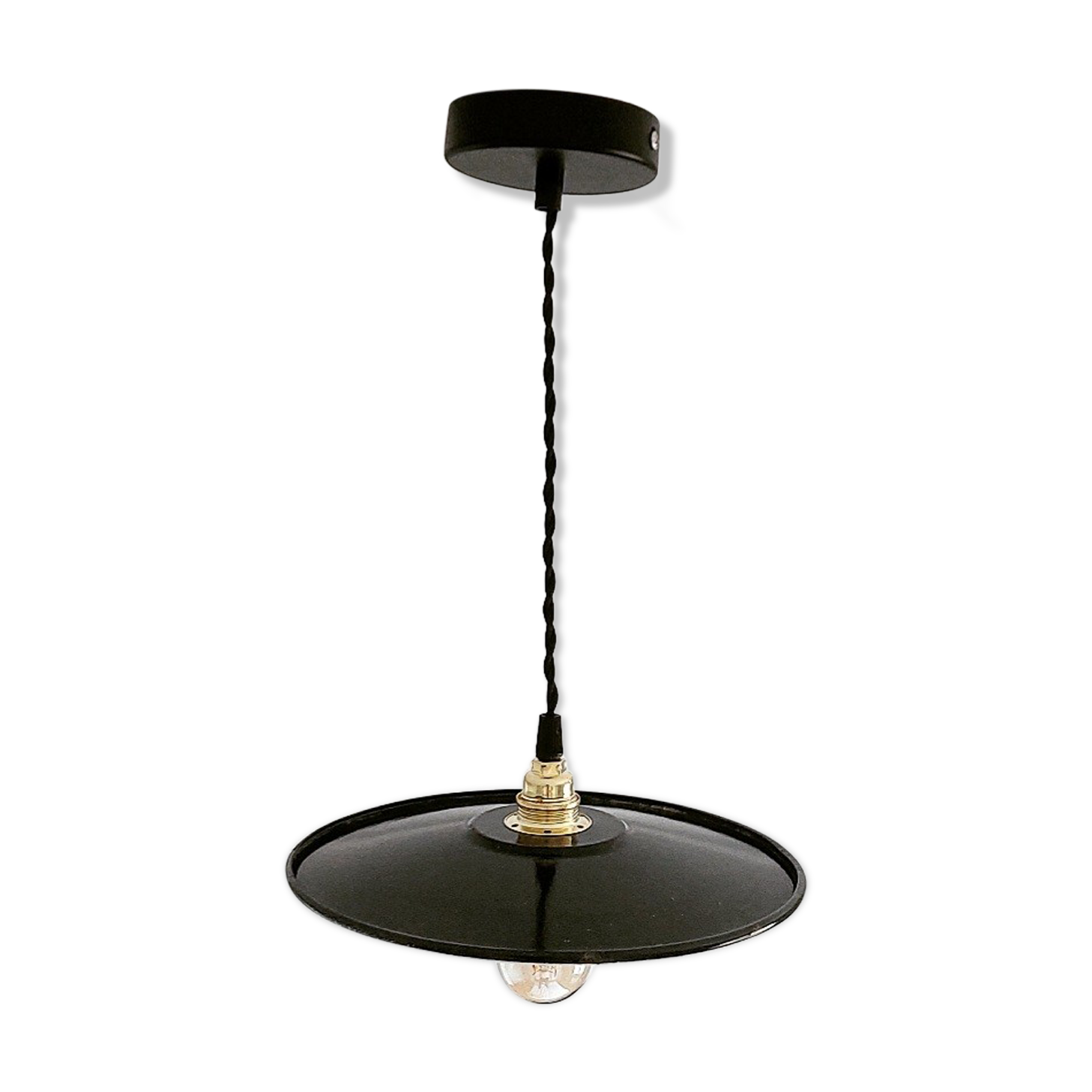 Enamelled sheet metal pendant lamp