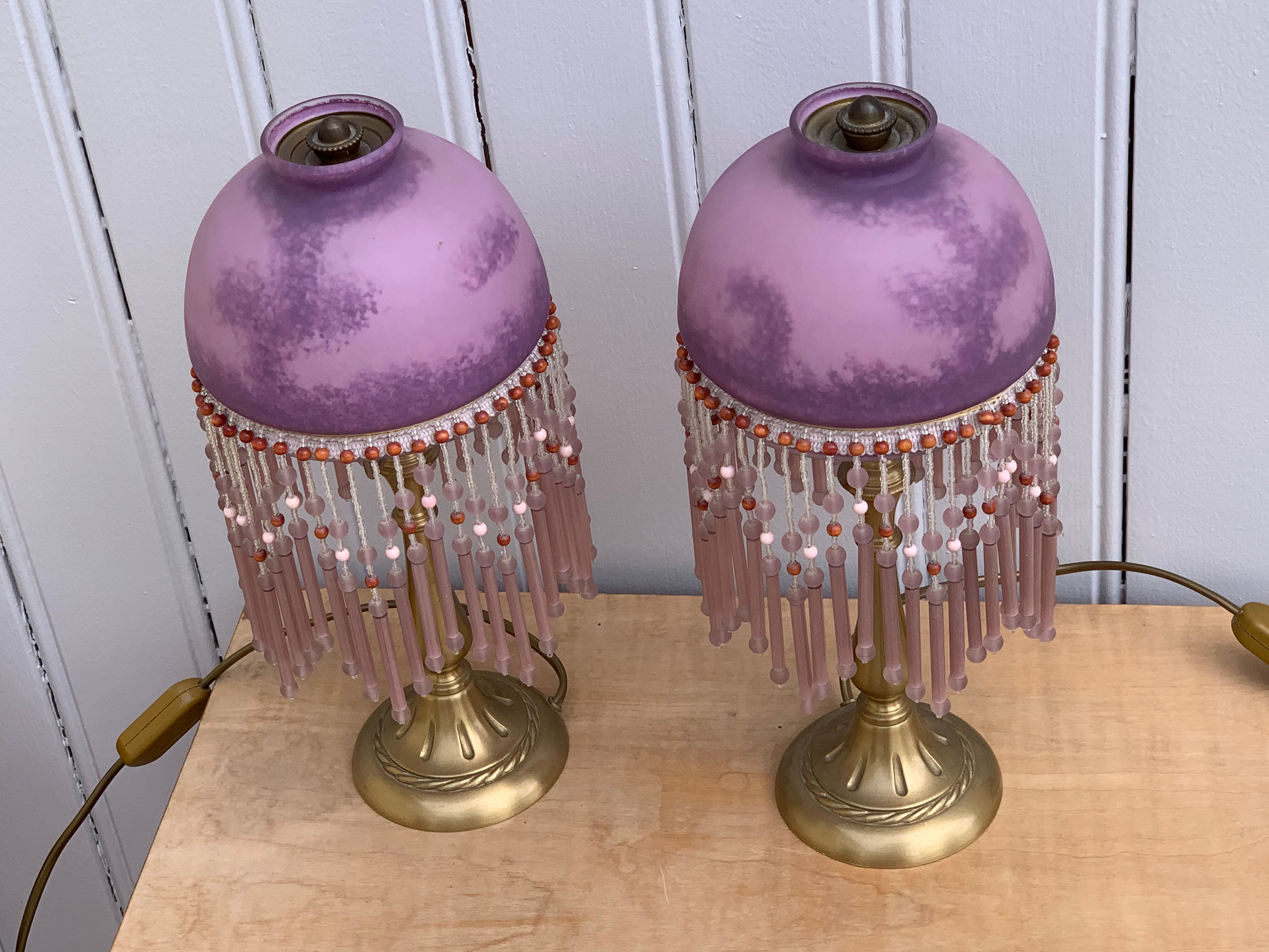 Pair of pampille bedside lamps