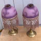 Pair of pampille bedside lamps
