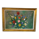 Bouquet de fleurs signé