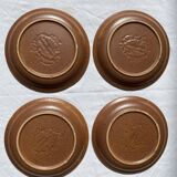 4 assiettes à dessert en grès de Bourgogne