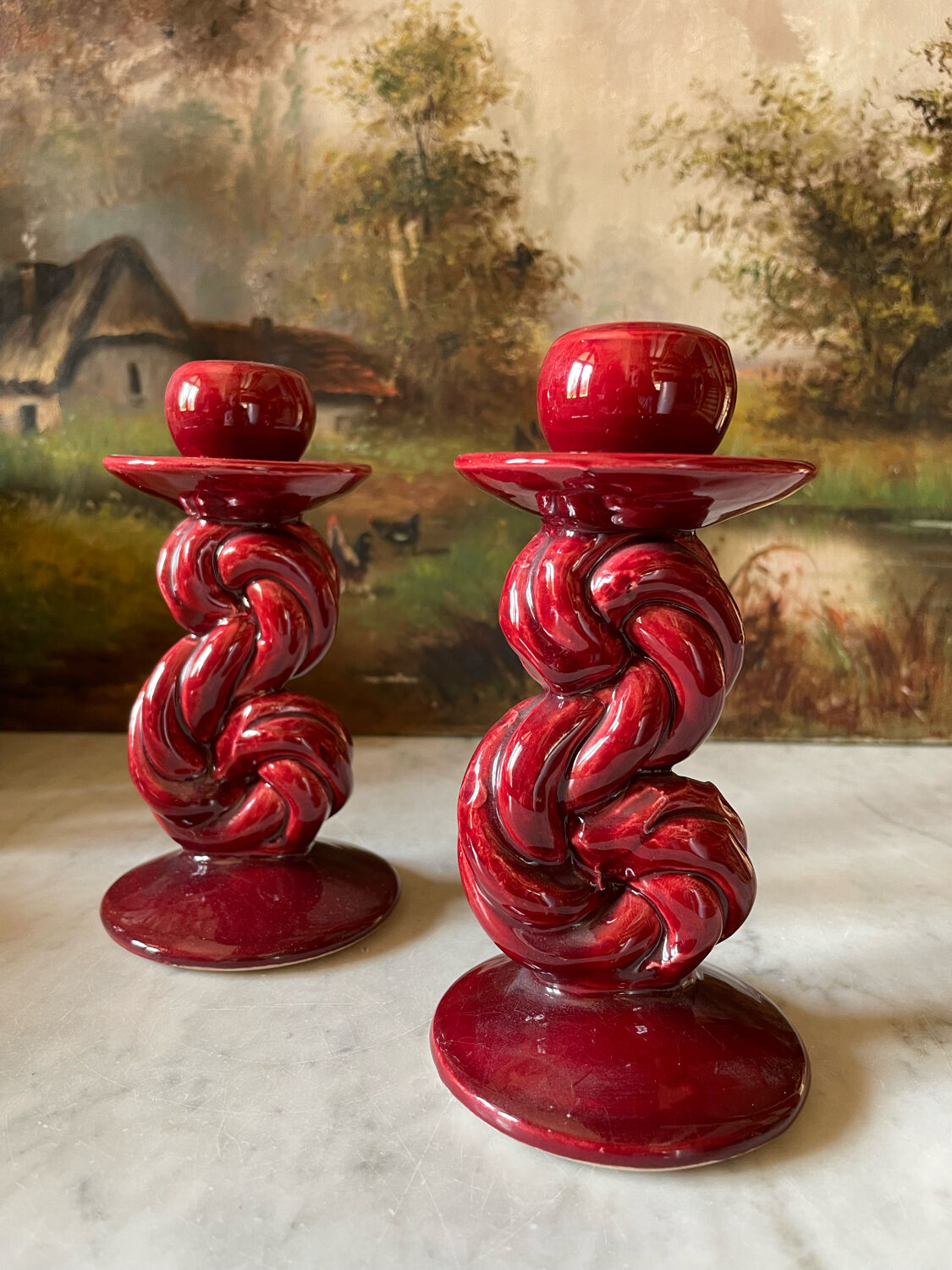 Ceramic candlesticks 1950