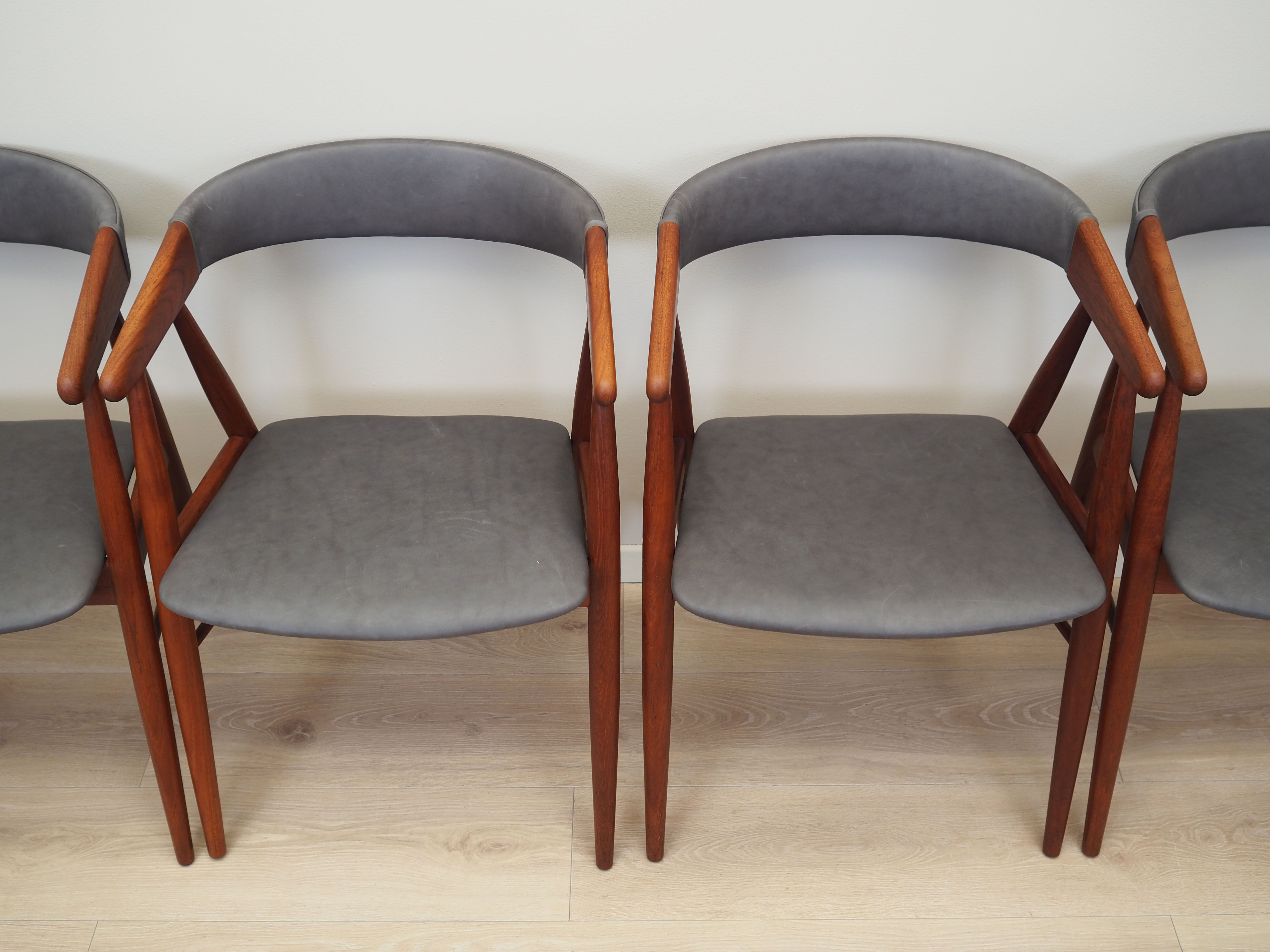 Set of four teak chairs, Danish design, 1960s, designer: Ejner Larsen & Aksel Bender Madsen