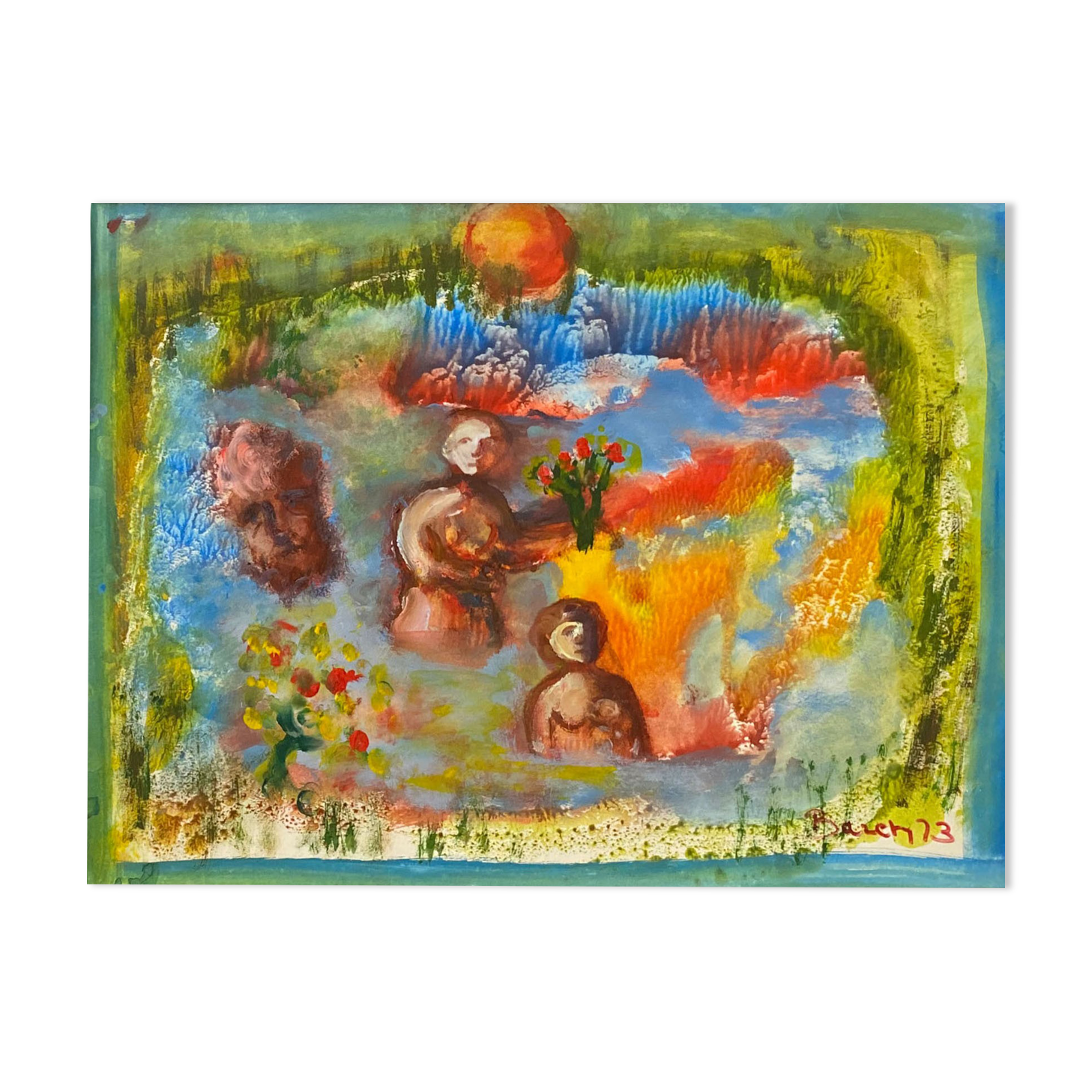 "Au jardin" gouache by Henriette Barety