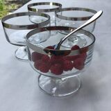 4 Ice cream or fruit salad bowls with mirror edge