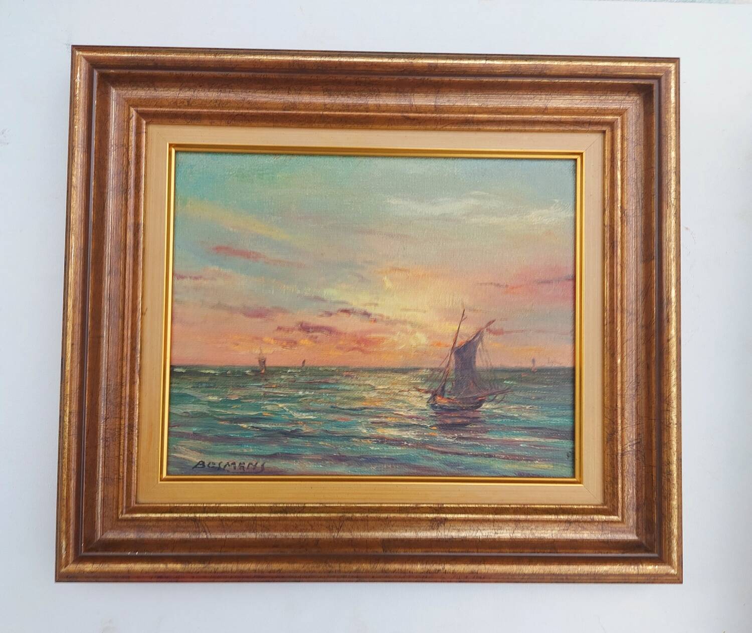 Tableau vue mer. Excellent état.