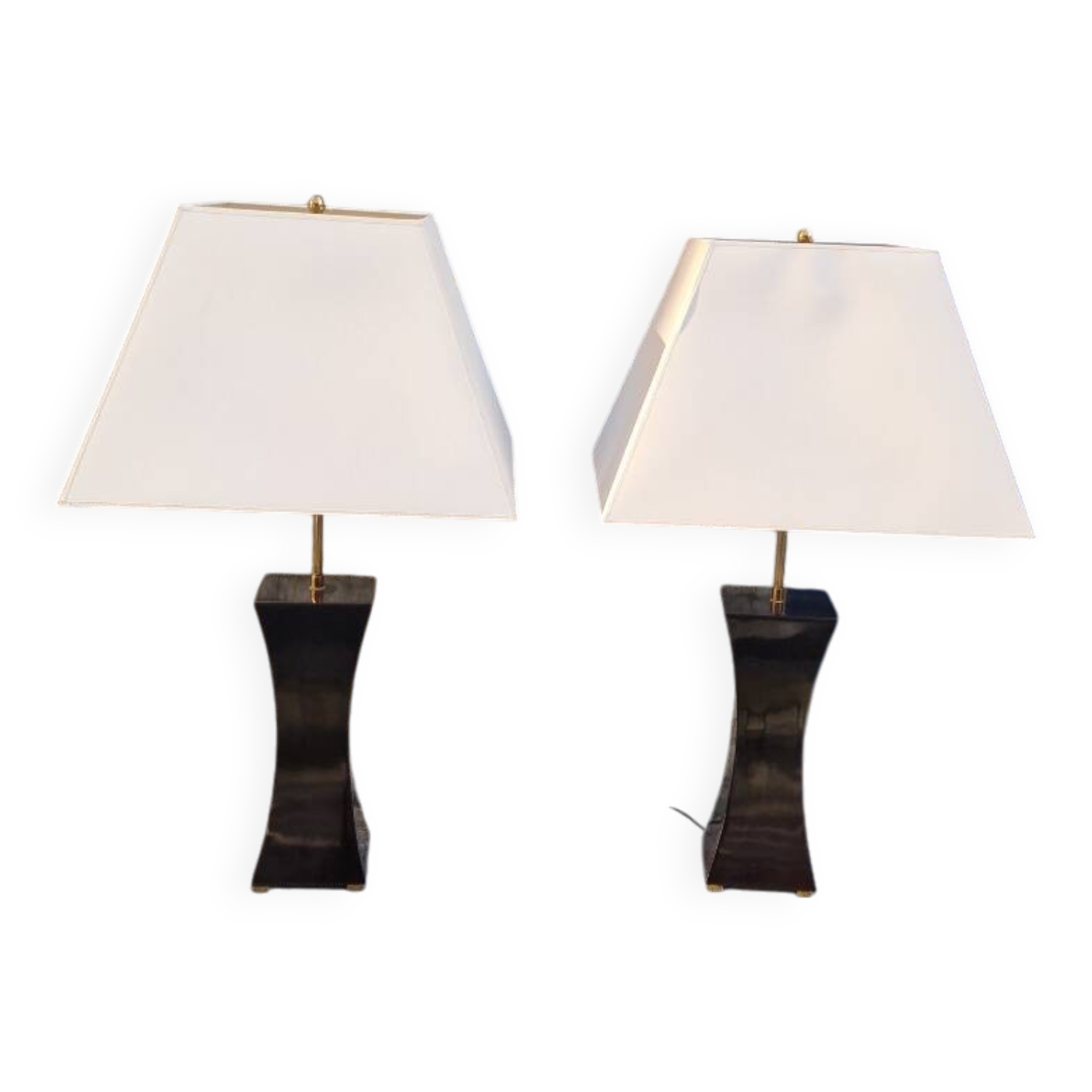 Large pair of Françoise See lamps for Maison Ramsay from the 70s