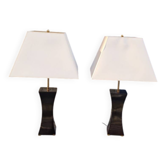Large pair of Françoise See lamps for Maison Ramsay from the 70s