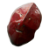 Masque en céramique émaillée rouge, dans le goût d'Accolay, années 50 / 60