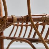 Italian Cane Garden Armchair, 1970s