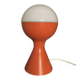 Egon Hillebrand Space Age table lamp, orange base, white shade, 1960s