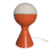 Lampe de table Space Age d'Egon Hillebrand, base orange, abat-jour blanc, années 1960.