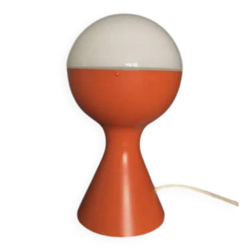 Egon Hillebrand Space Age table lamp, orange base, white shade, 1960s