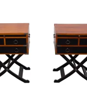 Authentic Models Bombay Campaign style side tables or Night stands 1970s En