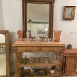 Sandblasted console with pale pink marble, Henri II style