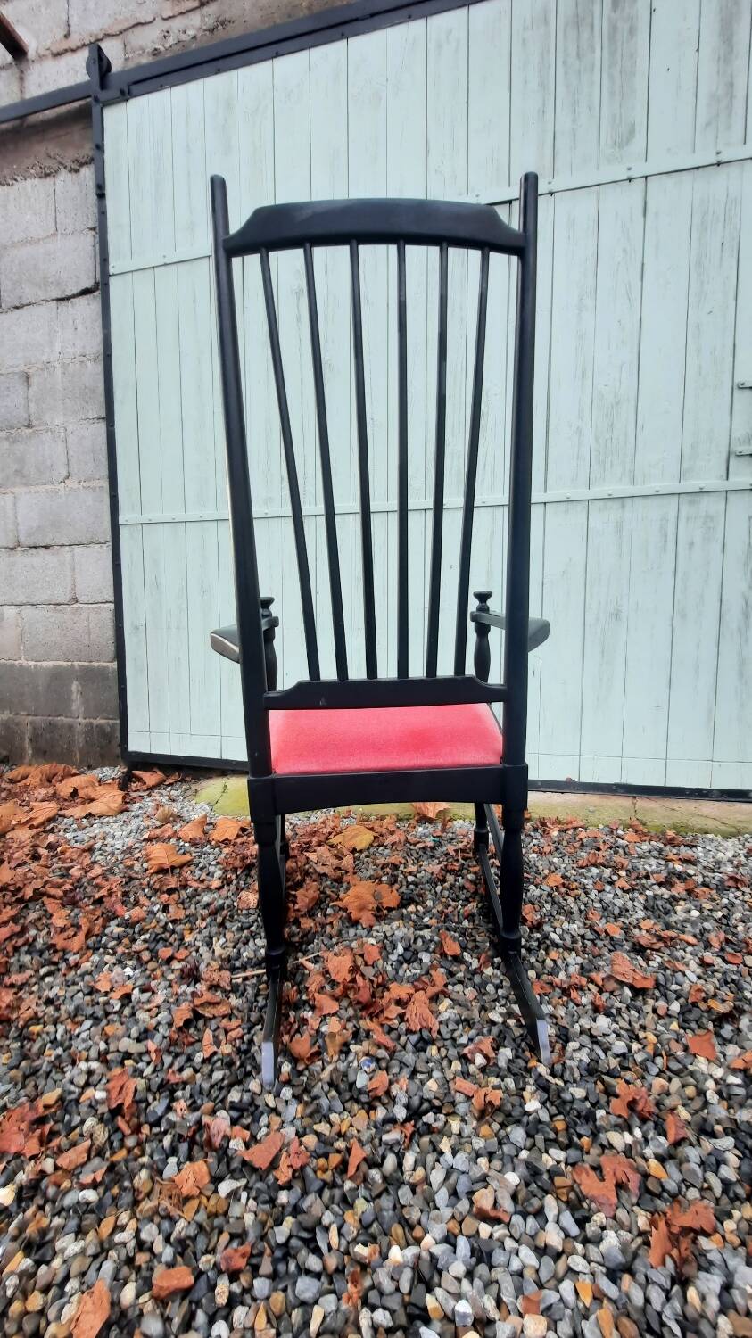 Wooden rocking chair / Fabric year 1967