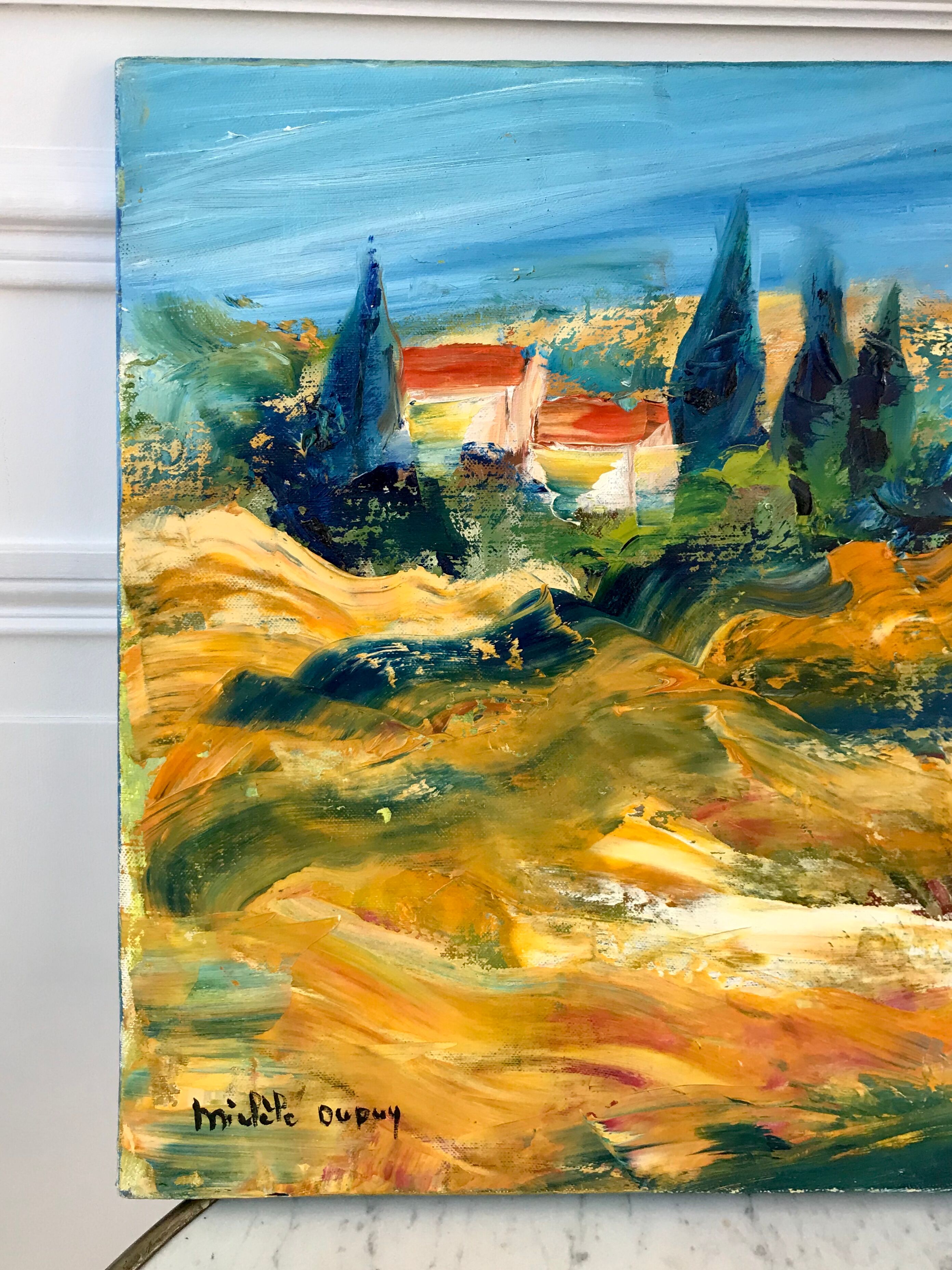 Oil on canvas painting landscape signed