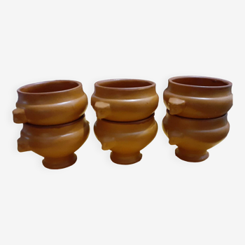Set of 6 stoneware gratinee bowls