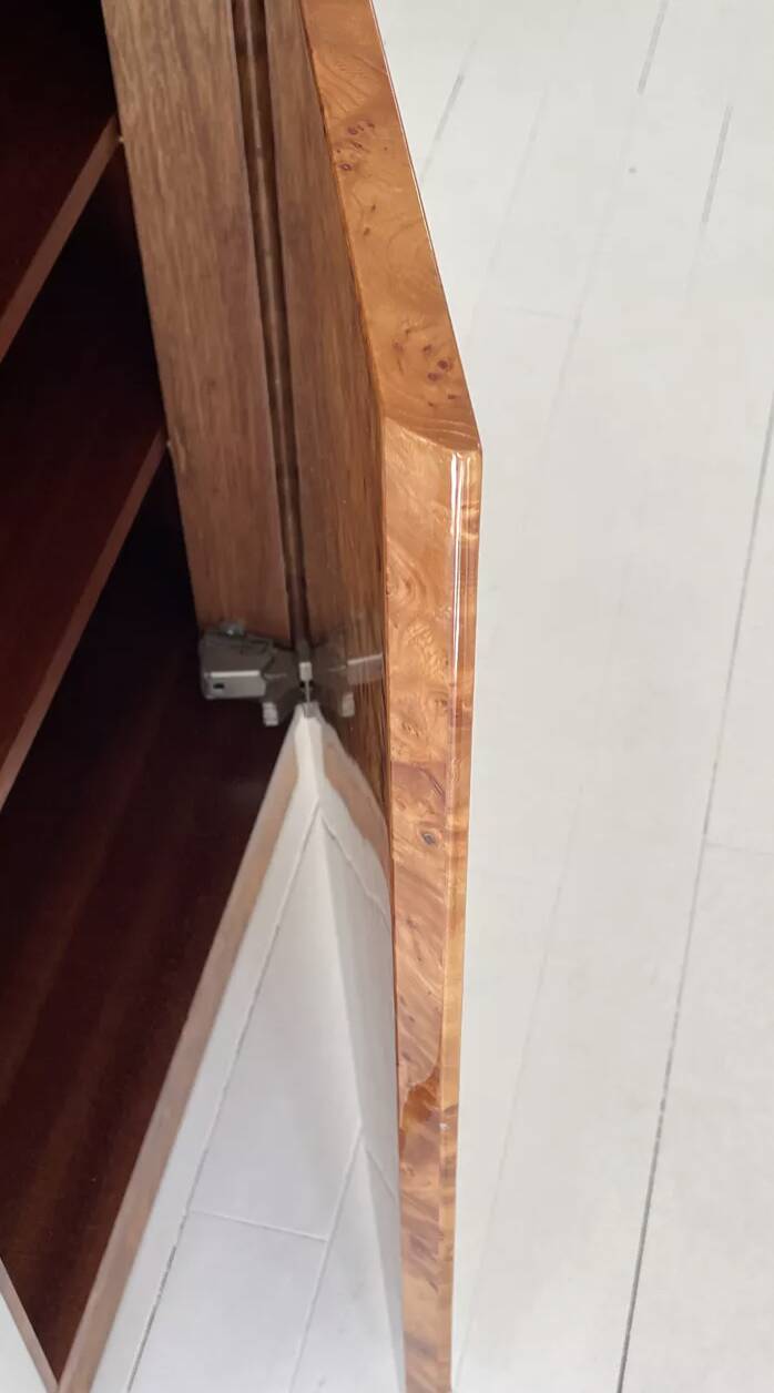 art deco sideboard in elm burl