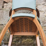 Green vintage bridge chair, 30s - 40s
