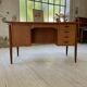 Scandinavian "boomerang" two-sided teak desk Midtjydsk Mobelfabrilk
