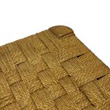 Vintage plant stand stool 1960s in oak with woven seat