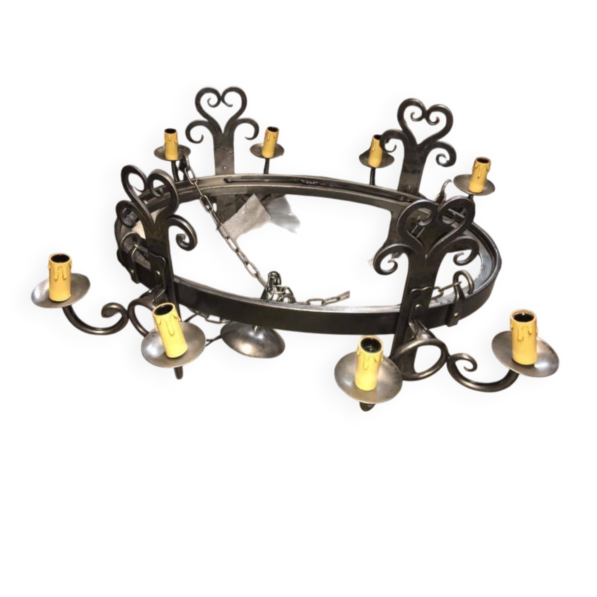 Lustre de style médiéval en fer forgé