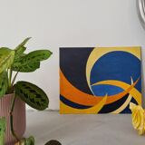 Painting op-art, acrylic on cardboard